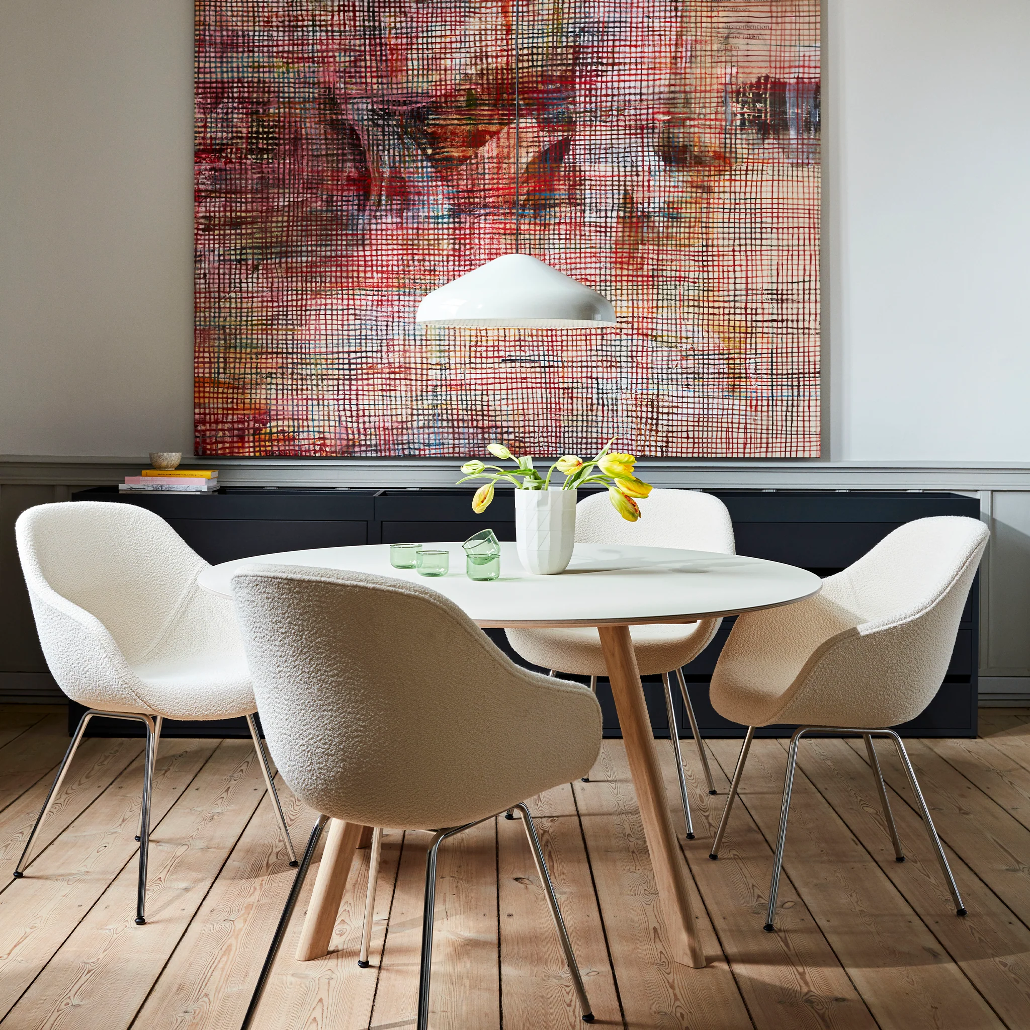 Clearance Copenhague CPH 25 Dining Table / Burgundy Linoleum / Walnut by Hay - Image 3